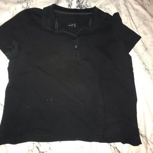 Black polo shirt sleeve shirt